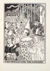 Małpa i lampart, z Fontaine Fables, wyd. 1905