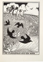 Oracz i jego synowie, z Fontaine Fables, wyd. 1905