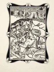 Prawa gościnności, z „Stu anegdot zwierząt”, wyd. 1924 (grawerowanie)
