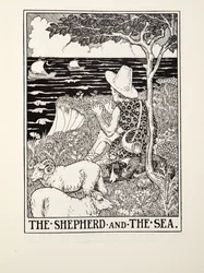 Pasterz i morze, z Fontaine Fables, wyd. 1905