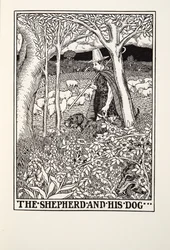 Pasterz i jego pies, z Fontaine Fables, wyd. 1905