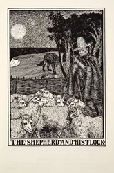 Pasterz i jego stado, z Fontaine Fables, wyd. 1905