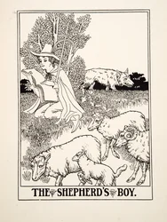 Chłopiec pasterz, ze Stu bajek Ezopa, wyd. 1903