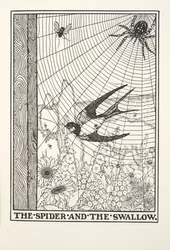 Pająk i jaskółka, z Fontaine Fables, wyd. 1905