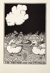 Żółw i dwie kaczki, z Fontaine Fables, wyd. 1905