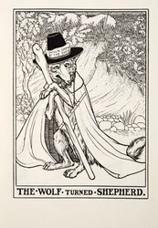Wilk, który stał się pasterzem, z Fontaine Fables, wyd. 1905