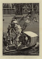 For the Shore, szkic w Colombo Harbour, Cejlon