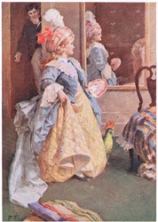 Poważnie przechadzała się tam iz powrotem, od Little Women opublikowanego przez Associated Newspapers Limited, c.1940 (kolor lito)