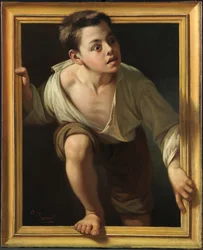 Ucieczka z krytyki (ucieczka przed krytyką) - Borrell del Caso, Pere (1835-1910) - Olej na płótnie - 1874 trompe-l