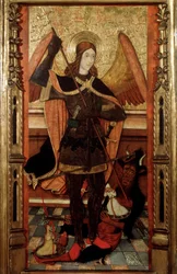 Archanioł Michał ważący dusze zmarłych, początek XVI wieku.