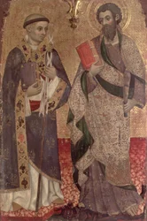 Fragment św. Bartłomieja i św. Bernarda z Clairvaux z ołtarza klasztoru św. Dominika z Manresy