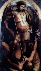 Św. Michał, Panel centralny (olej na drewnie, ok. 1535)