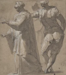 Dwie stojące postacie męskie, 1501-47.