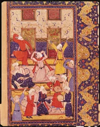 Fol.5r Taniec inicjacyjny, z tomiku wierszy Hafiza Shiraziego (ok.1325-c.1388)