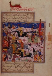 I.O. Islamska 137 f.284v Klęska Amlu Chana Timura i zdobycie Delhi, z „Zafarnama” Sharafa al-Dina