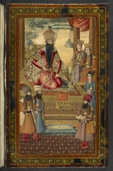 IO Islam 3558 Portret Fath-Ali Shah Qajara, „Dīvān-i Khaqān”, autorstwa Fatḥ ʻAli Shah Qājār (namalowany na lakierze)