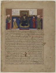 Dżamszid na tronie, ok. 1425