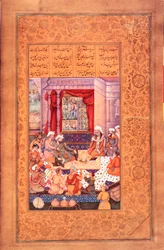 Lub 6810 fol.23v Dwóch rywalizujących lekarzy z „Khamsy” Nizami