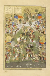 Perski 239 fol.430b Talhand w walce z bratem, ilustracja z Szahnamy (Księgi Królów), autor Abul-Qasim Mansur Firdawsi (ok.934-c.1020), 1444