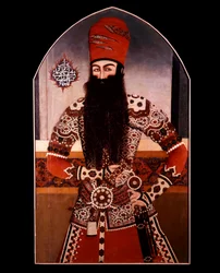 Sztuka perska: „” Portret Mohameda Ali Shaha (Mohammad Ali Shah Qajar) (1872-1925) Malarstwo anonimowe. XIX-wieczna kolekcja prywatna