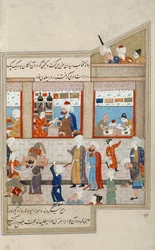 Scena z Hoseinem Ibn Baikara z Timurydów, miniatura, Persja XVI w.