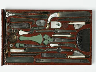 Zestaw narzędzi przedstawiający Świętą Rodzinę, ok.1830 (technika mieszana)