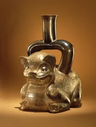 Naczynie z pumą, kultura Chavin, ok.90 pne (ceramika)