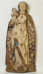Madonna z Dzieciątkiem schronienie się suplikantami pod jej płaszczem, ok. 1471 (drewno lipowe, polichromia, złoto i srebro płatkowe)