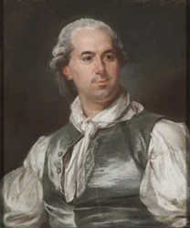 Portret Huberta Roberta (1733-1808), autorstwa Halla, Petera Adolfa (Pierre Adolphe) (1739-1793). Gwasz na papierze. Wymiar : 63,5x52,5 cm. Muzeum Narodowe w Sztokholmie