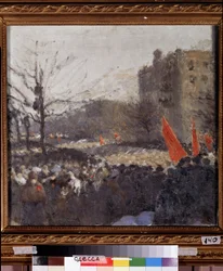 Demonstracja rewolucyjna w lutym 1917 r. (olej na płótnie)