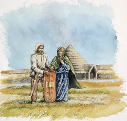 Mężczyzna i kobieta z epoki żelaza, c400BC, c1990-2010