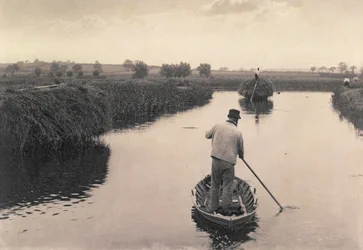 Ćwiartowanie siana bagiennego, życie i krajobraz na Norfolk Broads, c.1886