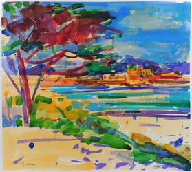 Wysoka Wydma, Carmel-by-the-Sea, 2022 (akwarela)