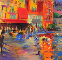 La Dolce Vita, Villefranche-sur-mer, 2021 (olej na płótnie)