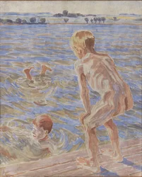 Chłopcy w kąpieli. Fiord Fåborg