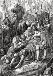 Rany króla Wilhelma Zdobywcy zadane przez jego syna Roberta II z Normandii dit Courteheuse (1051-1134) w twierdzy Gerberoy