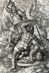 Śmierć Ernesta II Szwabii (1010-1030) w bitwie przeciwko eveque Konstancji w Niemczech (Śmierć Ernesta II, księcia Szwabii w Konstancji, Niemcy