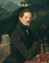 Portret dżentelmena w krajobrazie