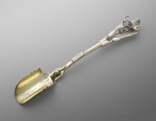 Łyżka do sera, ok. 1871-1880 (srebrne i srebrne złocenia)