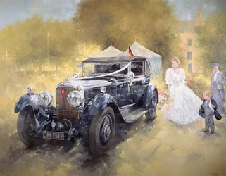 Bentley i Panna Młoda (olej na płótnie)