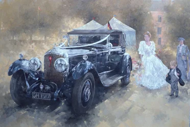 Bentley i Panna Młoda (olej na płótnie)
