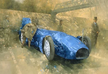 Bluebird w Brooklands (olej na płótnie)