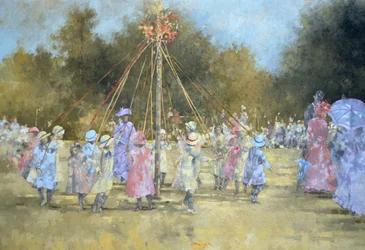 Słup majowy (olej na płótnie)