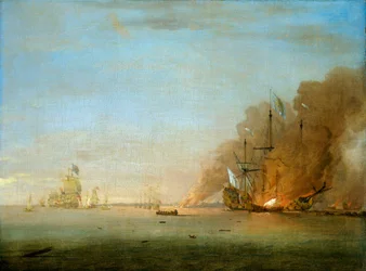 Zniszczenie "Soleil Royal" w bitwie pod La Hogue, 23 maja 1692 r.