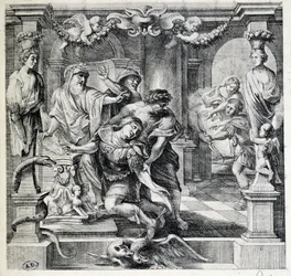 Śmierć Achillesa, według Pierre Paul (Pierre-Paul) Rubens (lub Peter Paul lub Petrus Paulus) (1577-1640), Flandria