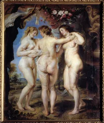 Wszystkie trzy łaski. Obraz Pierre Paul (Pierre-Paul) Rubens (lub Peter Paul lub Petrus Paulus) (1577-1640)