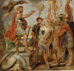 Decius Mus przemawiający do legionów, ok. 1616 (olej na płycie pilśniowej, przeniesiony z drewna i płótna)