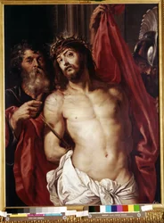 Korona cierniowa, Ecce Homo (Korona cierniowa, Ecce Homo). Obraz Petera Paula (Pierre-Paul) Rubensa (lub Peter Paul lub Petrus Paulus) (1577-1640)). Olej na drewnie