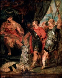 Mucius Scaevola przed Porsenną, lata 30. XVII wieku.