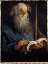 Przedstawienie apostoła św. Tomasza Obraz Piotra Pawła (Pierre-Paul) Rubensa (lub Piotra Pawła lub Petrusa Paulusa) (1577-1640) XVII w. 1,08x0,84 m Madryt, Muzeum Prado